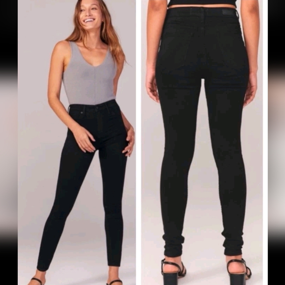 Abercrombie and Fitch The Jean Legging High Rise Size 28 6 Black
